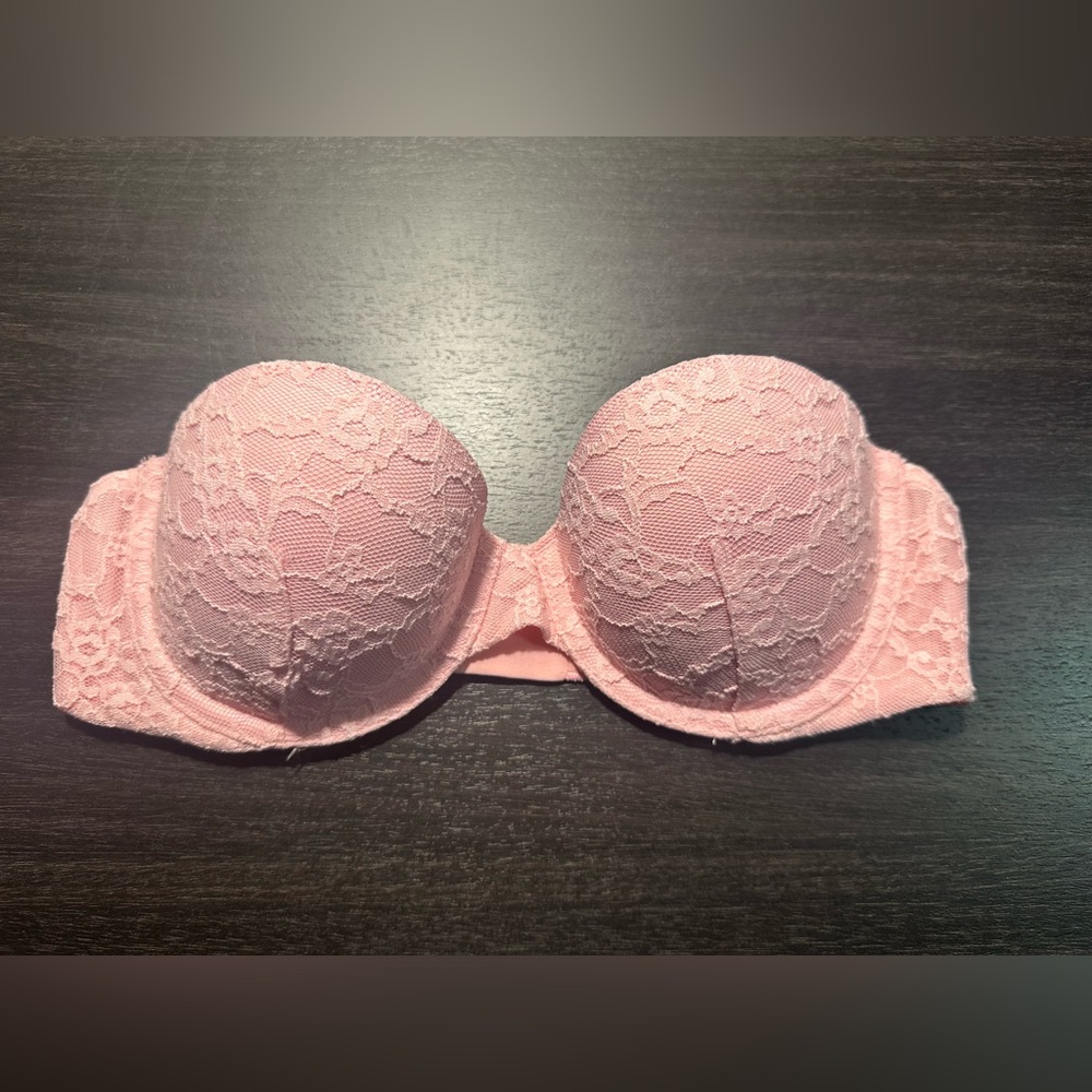 Victoria’s Secret Multi-Way Strapless Bra Pink Lace 32B